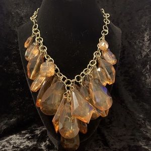 A Stunning Amber Brown Faceted Statement Necklace